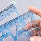 2pcs/set Multifunctional Geometric Ruler for Drawing and Crafting - Flower, Semicircle, and Geometric Patterns - Fun
