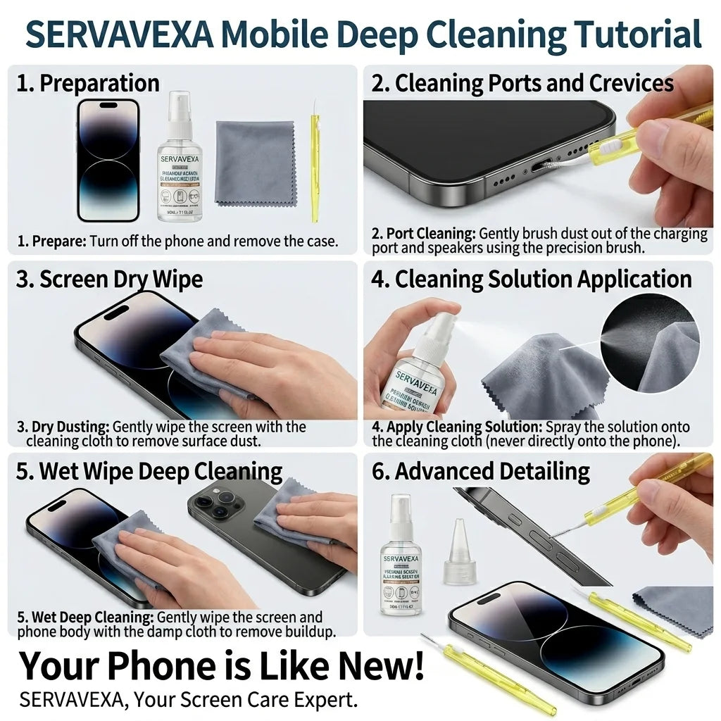 7-in-1 Screen Cleaner Spray Kit with 5 Brushes & Microfiber Cloth Dust Remover for Phone Laptop Keyboard Monitor Tablet Camera