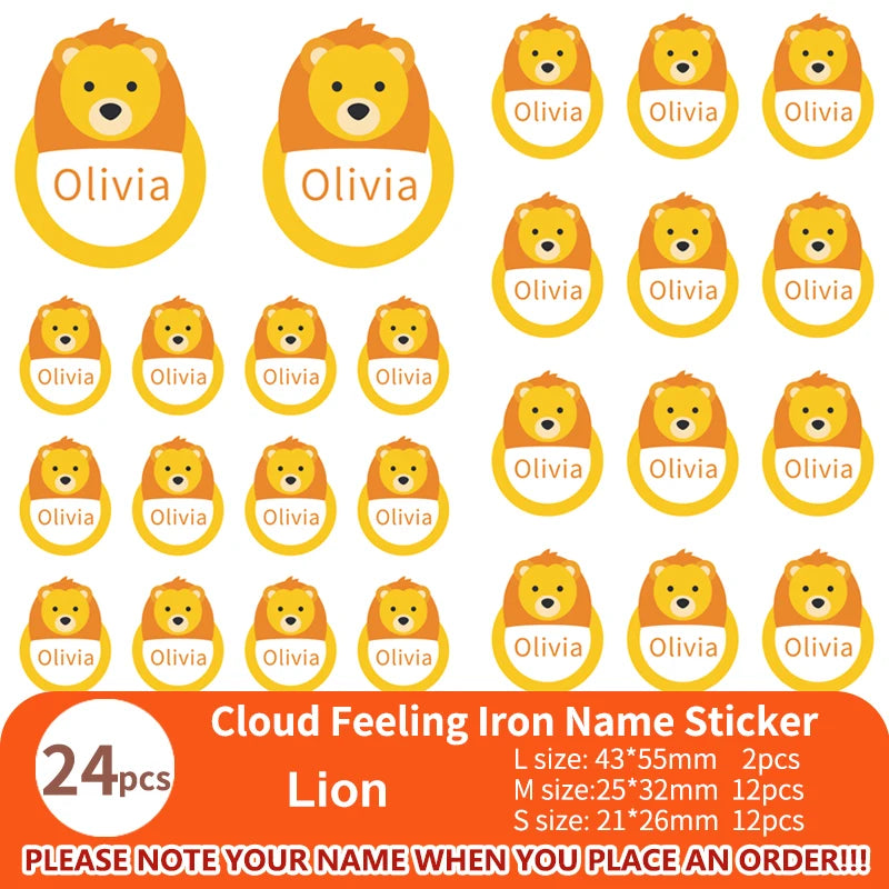 Multi Style Personalized Embroidery Name Sticker Clothes Label Decals Washable Iron On Tags Children Uniform Stickers Custom