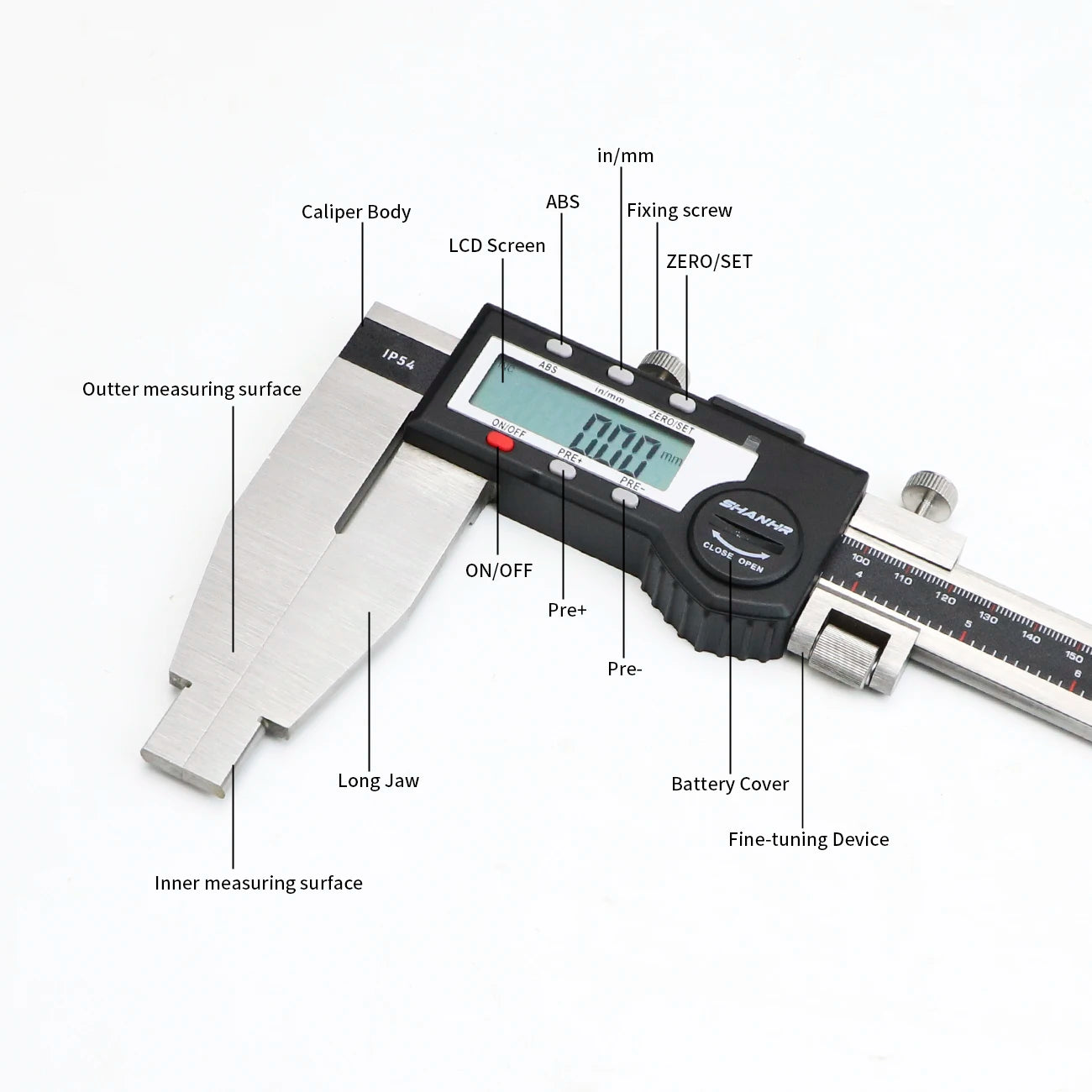 SHANHR 500/600mm Digital Vernier Calipers Electronic Caliper Steel Paquimetro Digital Measuring Tools Messschieber Caliper Gauge