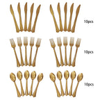 Rose Gold Disposable Knife Fork Spoon Cutlery Set Disposable Tableware Birthday Party Decorations Wedding Baby Shower Supplies