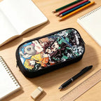 Nime Demon Slayer Kimetsu No Yaiba Pencil Pen Case Stationery Bag Pouch Holder Box Organizer for Teens Girls Adults Student.