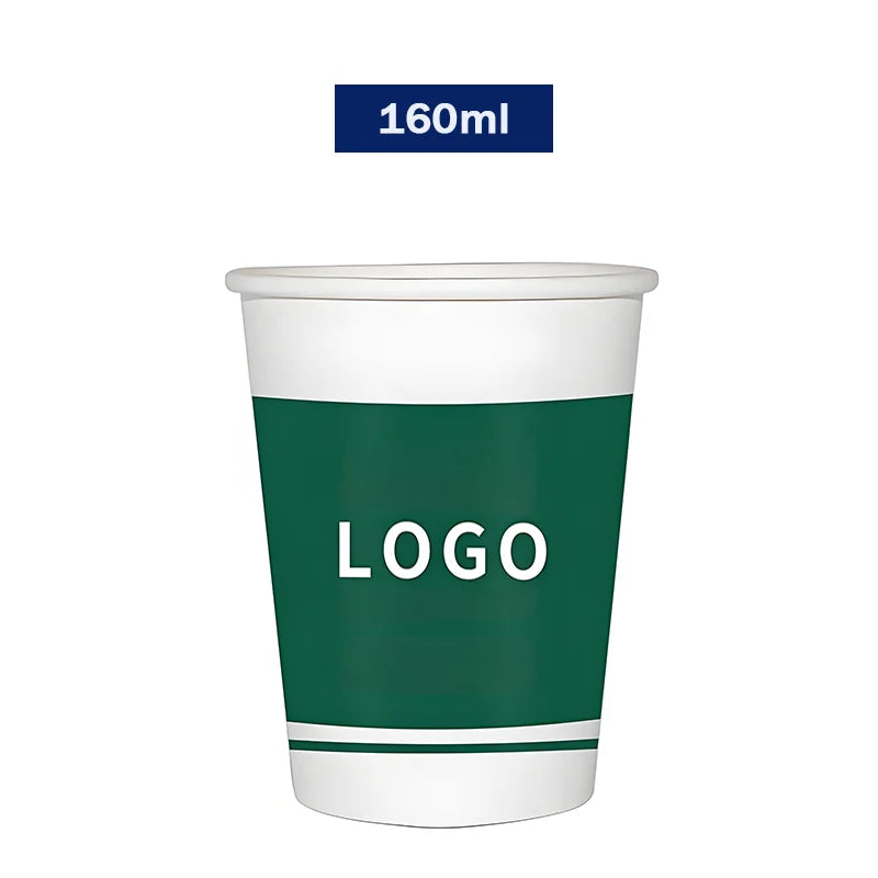 100pcs 250ml disposable paper cup with customizable logo personalized coffee paper cup for event and party, Company Hospitality