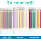 12-100pcs Glitter Pen Refills Set Flash Multicolor Gel Pen Refill Core DIY Art Writing Painting Graffiti Pen Refills Supplies