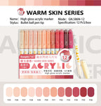 GuangNa 168/12 Colors High Gloss Acrylic Marker Pen Set,Hard Headed Drawing Pens,DIY Graffiti Paint Pen Stationery,GN.586