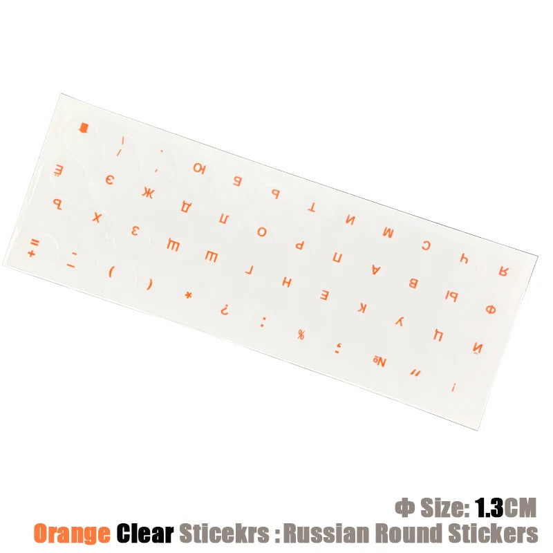 SR Russian 13 Colors Smooth Matte Circle Keyboard Sticker Language Protective Film Layout Button Letters PC Laptop Accessories