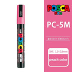 1pcs Japan UNI POSCA Markers PC-1M/3M/5M Acrylic Graffiti Pen Waterproof DIY Stackable Color Art Painting School Supplies