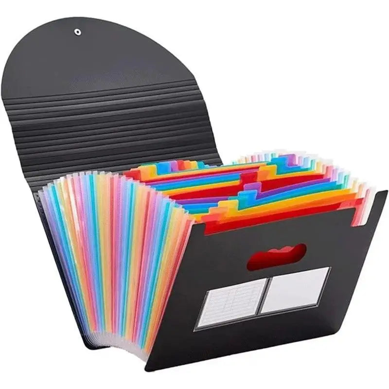 A4 Multi‑Layer Flip Organ Bag Three‑Sided Sealed Plastic File Folder with Hanging Rope Dust‑Proof Office Document Storage Bag