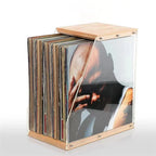 Solid Wood Record Rack Desktop Decoration Transparent Vinyl Record Display Stand Tape and Book Storage Box Solid Wood Storage Sh