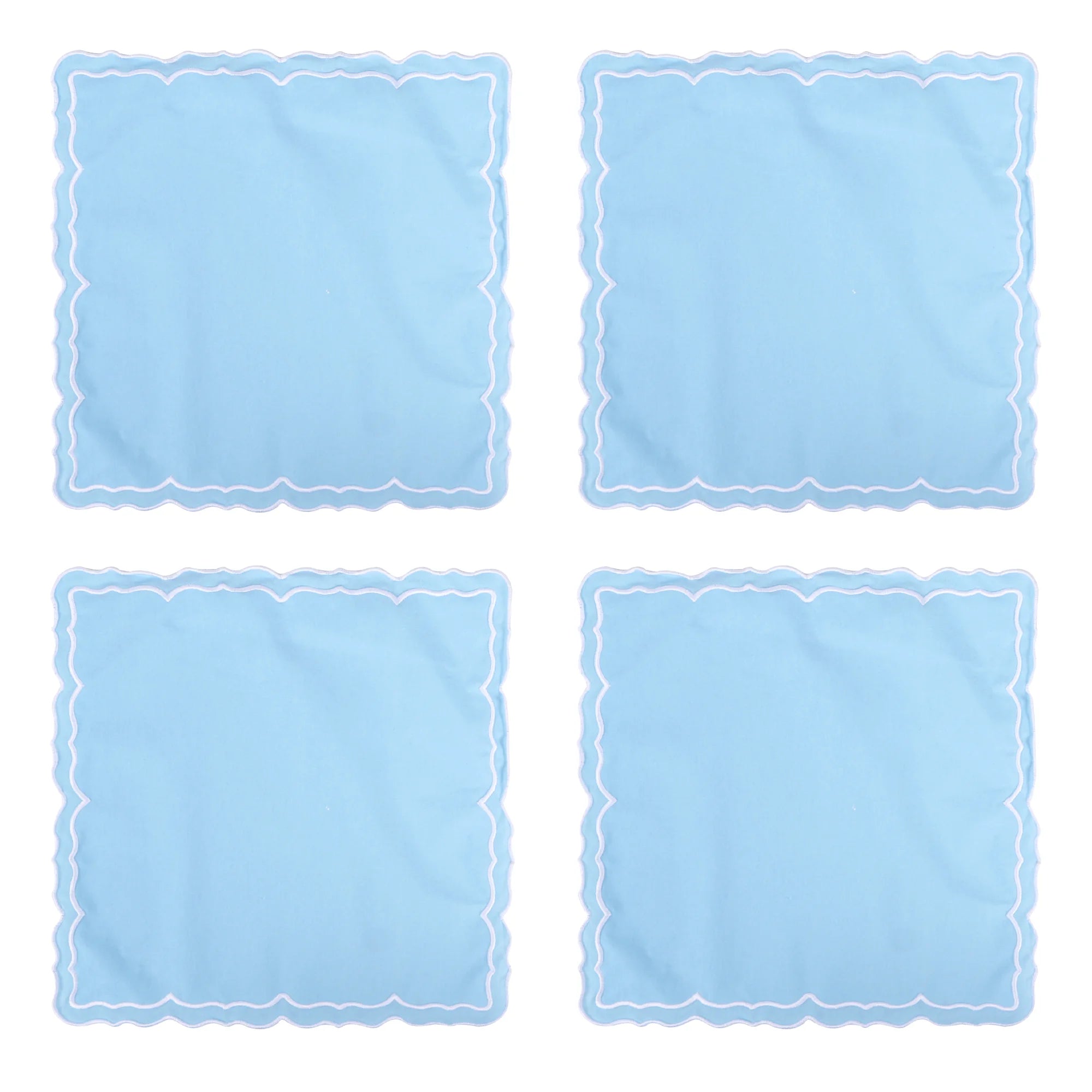 Lotus Shaped Embroidered Edge Napkins 4pcs/set Thickened Pure Cotton Breathable Placemats for Weddings Christmas Daily Party