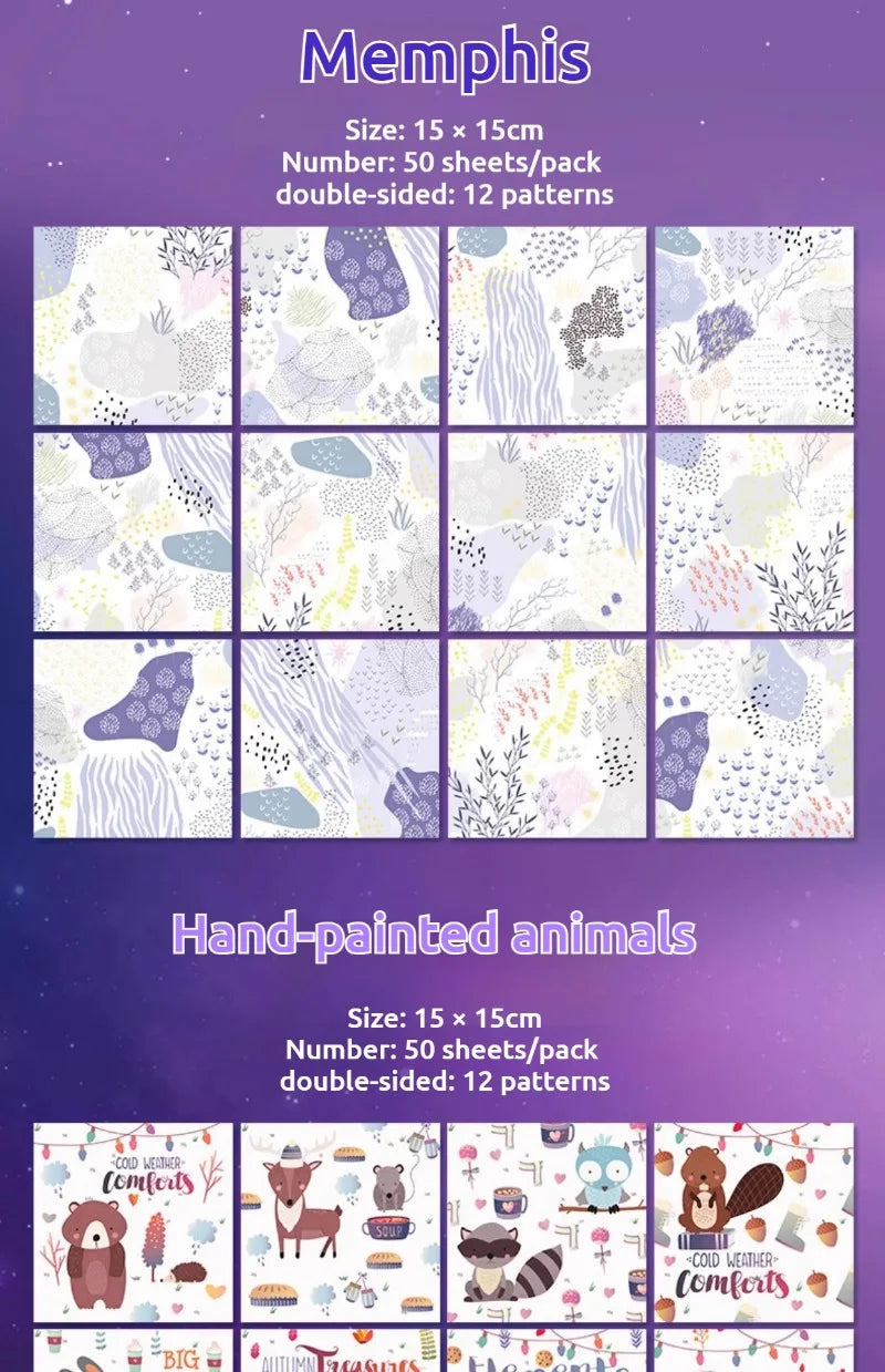 50pcs Creative Square Star Sky Constellations Origami Paper Kid DIY Handmade Double-sided Coloring Fold Craft Paper Art Gift