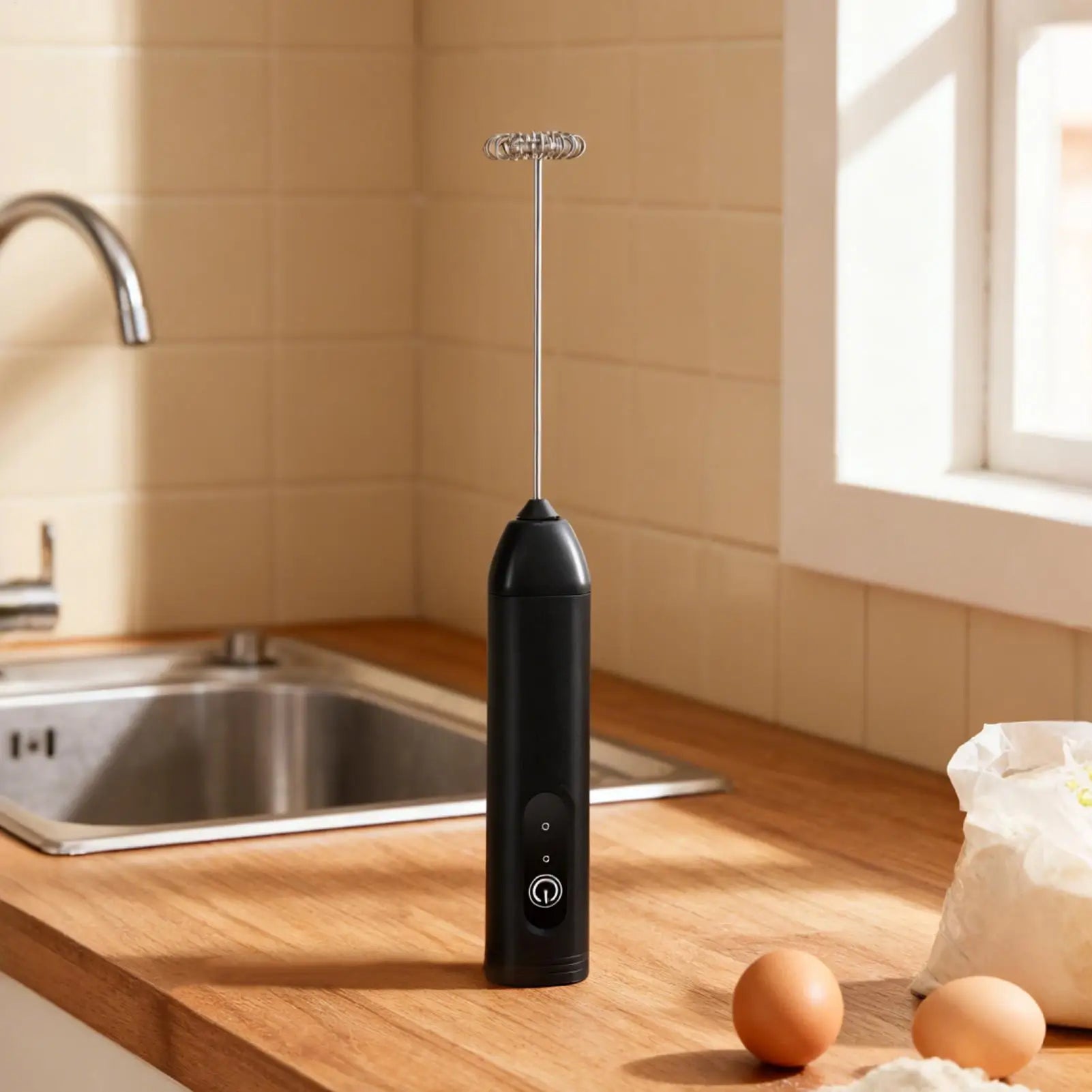 Handheld Milk Frother Wand Rechargeable Foam Stirrer Whisk Cappuccino Foam Maker for Milk Latte Chocolate Coffee Cafe Home