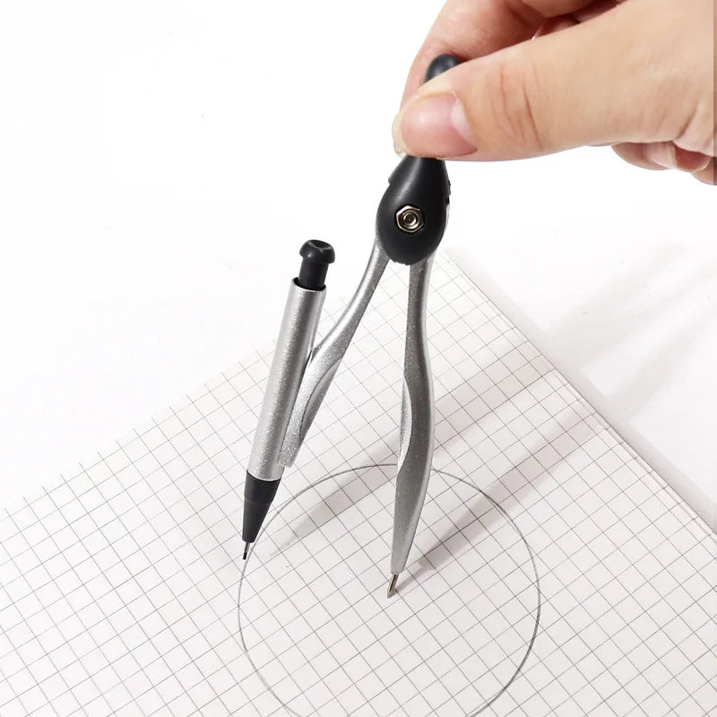 8-Pcs Math Geometry Drawing Tools Set with Stationery Box Circle Gauge Compass Ruler Student Supplies