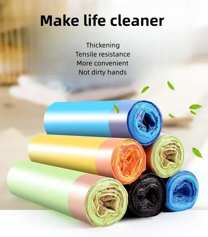 30/300pcs Portable garbage bag Thickened Garbage Bag Portable Household Disposable Trash Bags Kitchen accessories