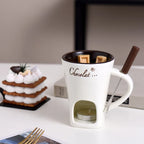 130ml Chocolate Fondue Mug Melting Cups Hot Pot Ceramic Melted Cups Butter Warmer Heating Tea Light Melt Pot for Candy Chocolate