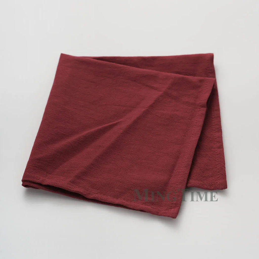 12pcs Napkins 40X40CM Plain Washed Cotton Tea Towel Dining Place Mats Wedding Party Christmas Linen Kitchen Cloths Table Decor