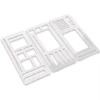 Dot Grid Flexible Record Template Multifunctional Checklists Boxes Lines Handmade Template Ruler Educational Stencils