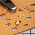 WUTA Pro Leather Oblong Punching Tools Belt Hole Puncher Flat Hollow Punches Strap Watch Band Heavy Duty Oval Hole DIY Craft