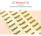200pcs Personlized First Name Sticker Custom Gold Waterproof Kawaii Decals Tag for Children School Stationery Bottle Label