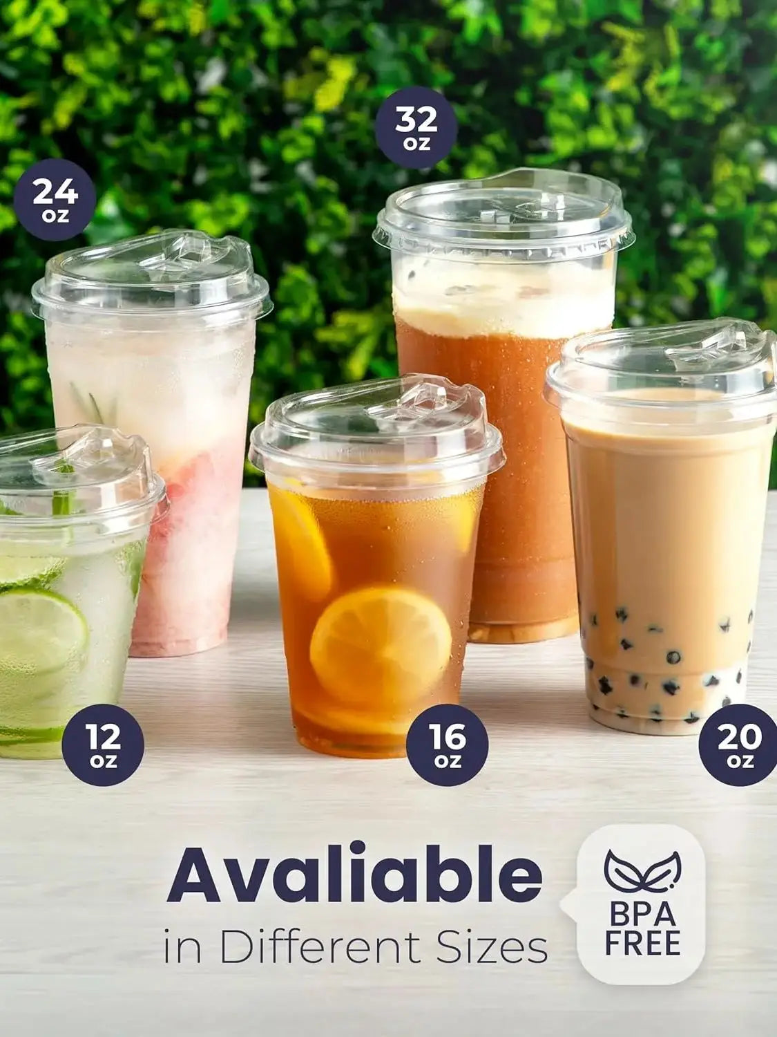10 Clear Plastic Cup with Strawless lids 20/16OZ Disposable Cups for Iced Coffee or Juice Party  Smoothie Milkshake Cold Drinks