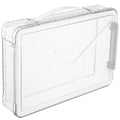 Magazine Portable A4 Paper Storage Bin Transparent File Boxes Document Container Plastic with Lids Holder Case Handle