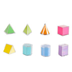 Geometry Teaching Aid 8 Piece Math Shapes Visual Learning Model Kit Educational Material for Mathematics Classroom