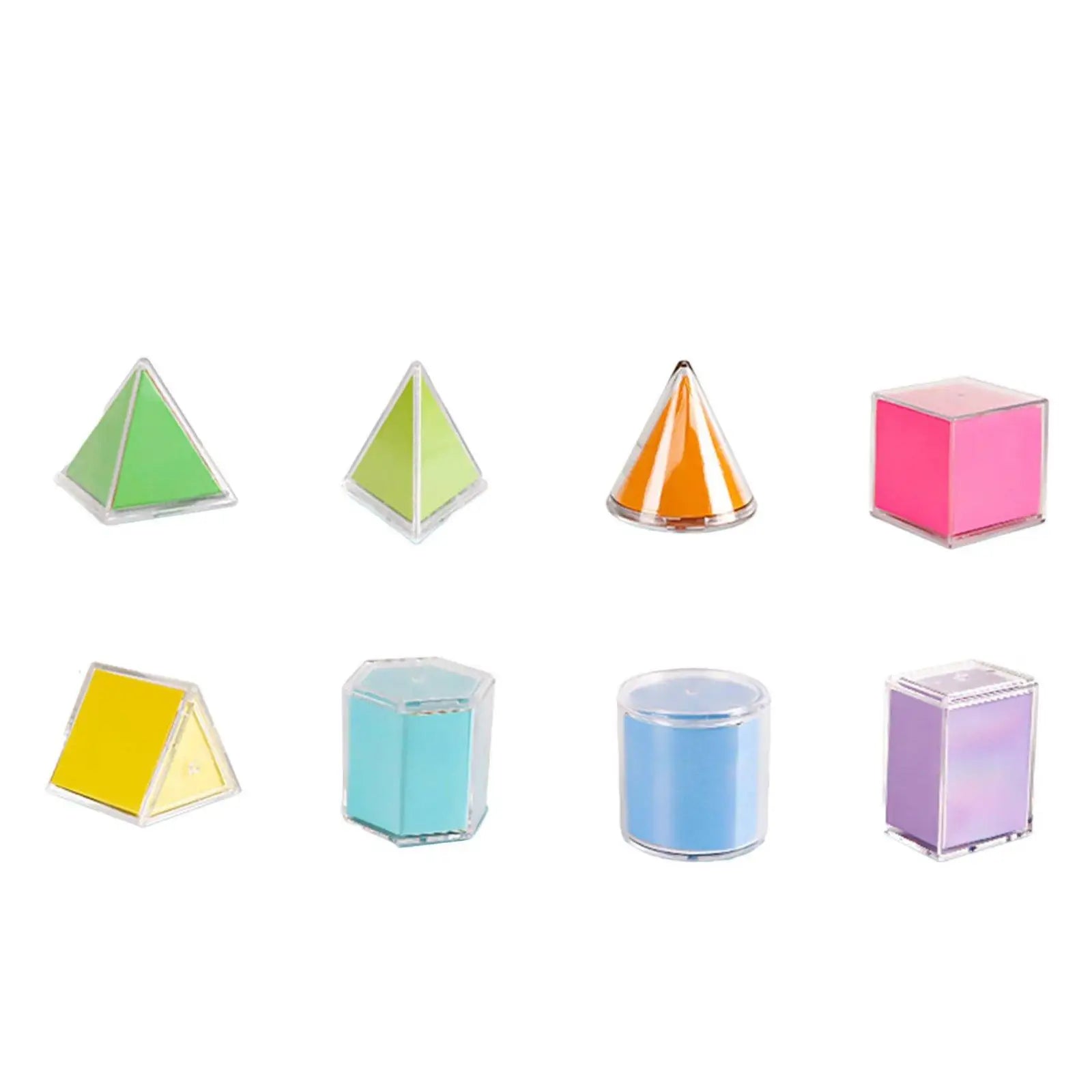 Geometry Teaching Aid 8 Piece Math Shapes Visual Learning Model Kit Educational Material for Mathematics Classroom