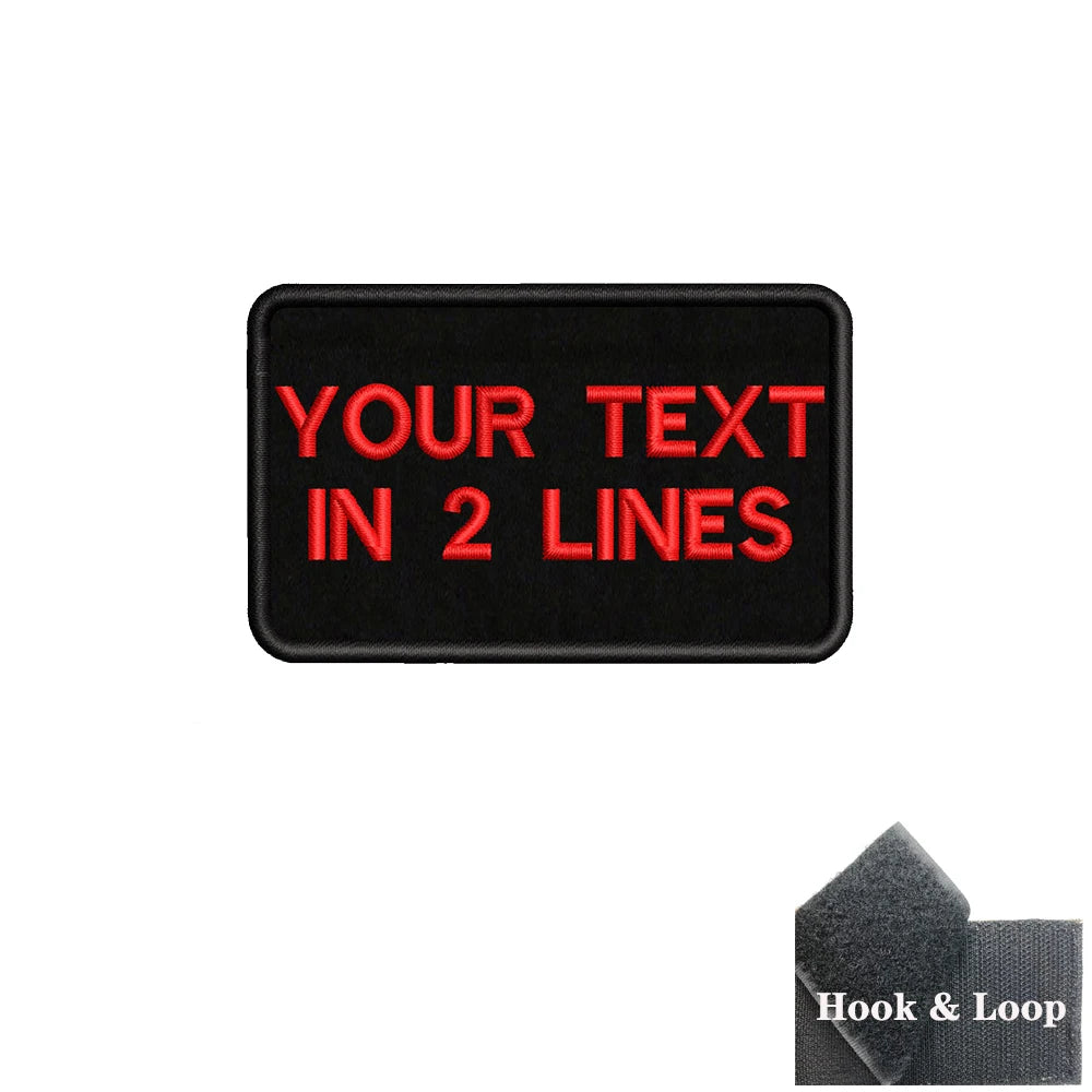 1PC 8cmx5cm Custom Personalized Name number Patch Stripes Badge tags chevrons Armband Iron On Or Hook Loop embroidered