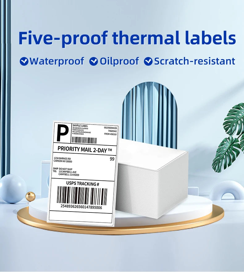 Fulet Hot Selling 4X6 10x15cm 100x150mm 500 Labels Fanfold Thermal Shipping Label compatible with most of thermal printers
