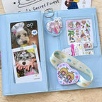 A6 Blue Three-Fold Loose-leaf Notebook PU Binder Photocards Collect Book Diary Agenda Planner Cover Stationery