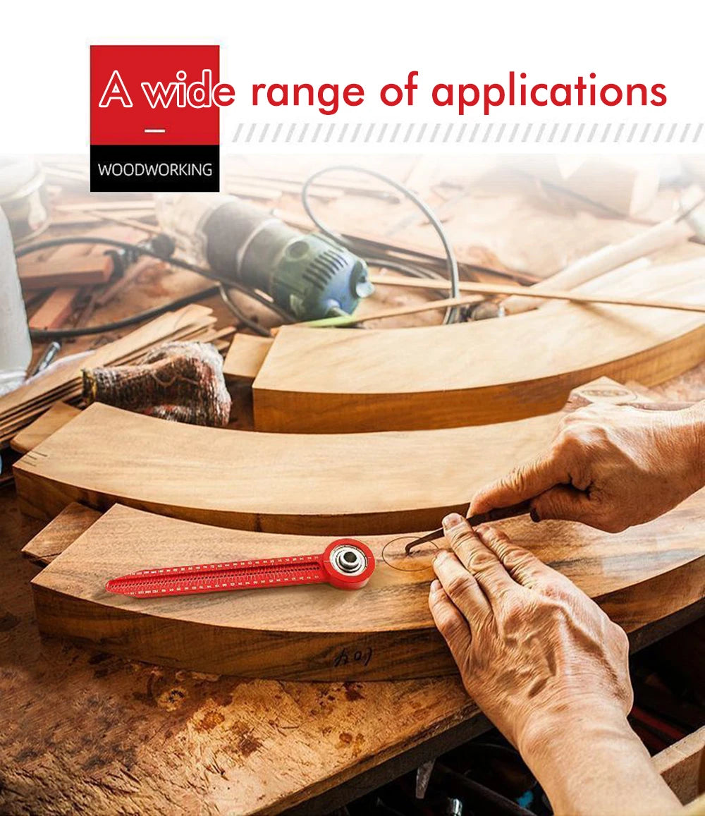 Woodworking Drawing Compass Circular Drawing Tool Hole Ruler High Precision Woodworking Scribe Gauges Marking Measurement Tool