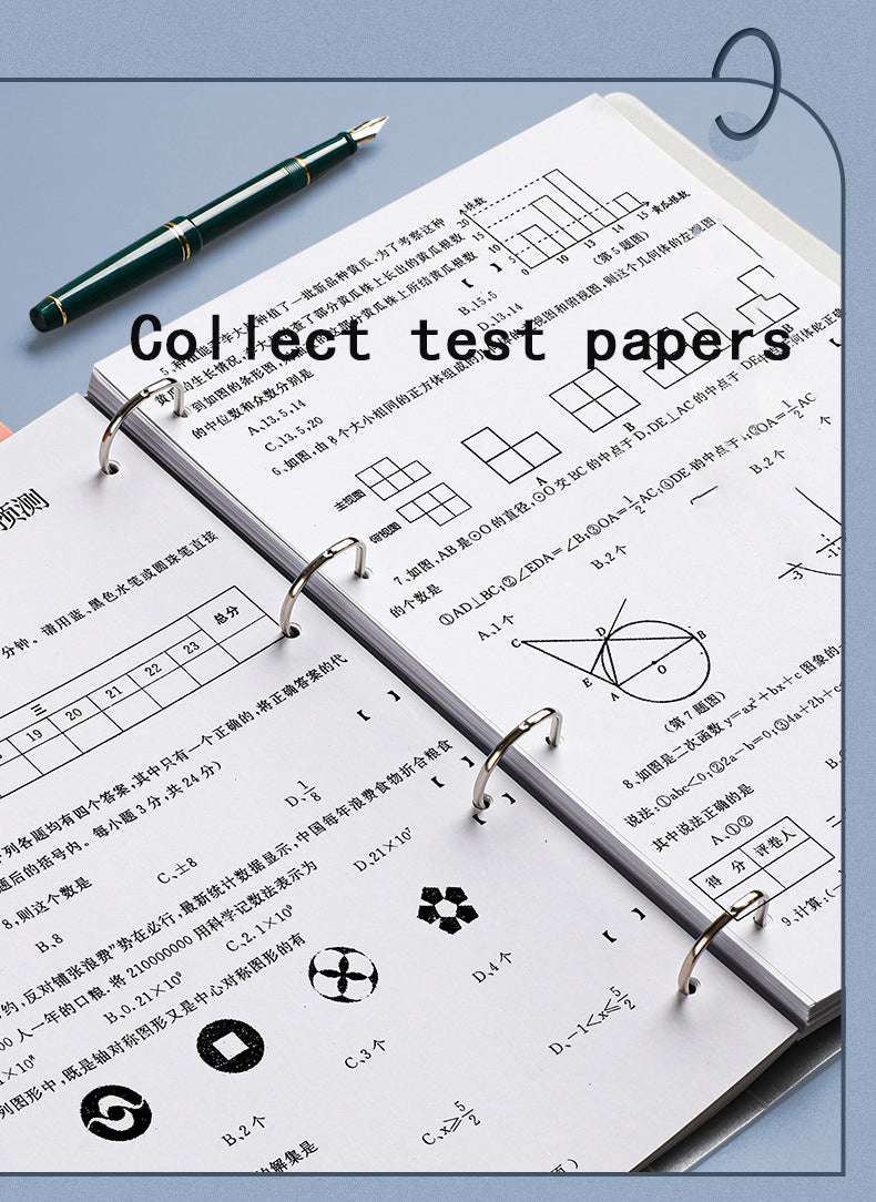 2023 NEW A4 4-hole D-type clip clip Blue PP folder perforated transparent binder folder a4 folder