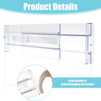 Drawer Dividers, 6Pack Adjustable Drawer Organizer, Clear Expandable Dresser Organizer for Clothes Kitchen Utensils Tableware Draw