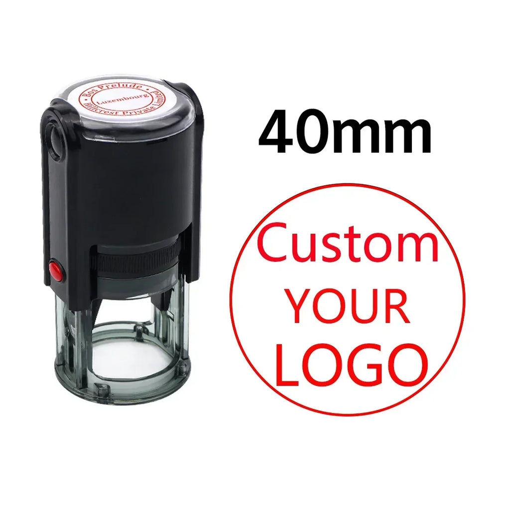 Custom Self-Inking Stamp 25/30/40/50mm Round LOGO Design Personalized Text Press-type Inking Stamp for Wedding Invitation Envelo
