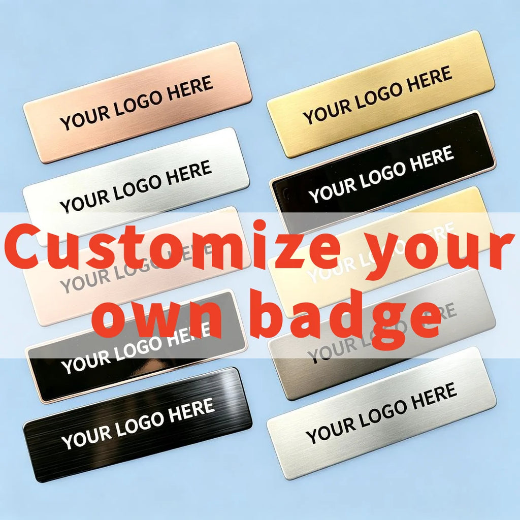 Blank Metal Name Tag Custom Logo Laser Engraved Blank Metal Badge Employee Nameplate For Uniform Staff Identification