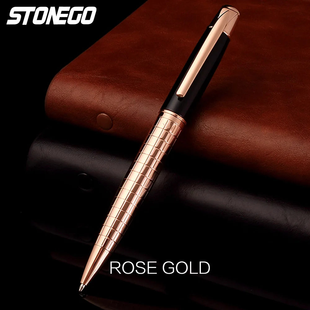 STONEGO Classic Luxury Ink Ballpoint Pen, Black Ink Medium Point 1.0mm Smooth Writing Metal Ball Point Pen Signature Pen