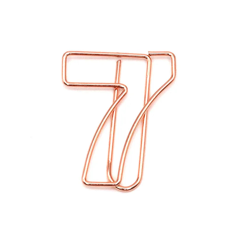 10pcs/Set Metallic Wire-formed 0-9 Number-shaped Paper Clip Bookmarks Paperclips Office Stationery School Supplies