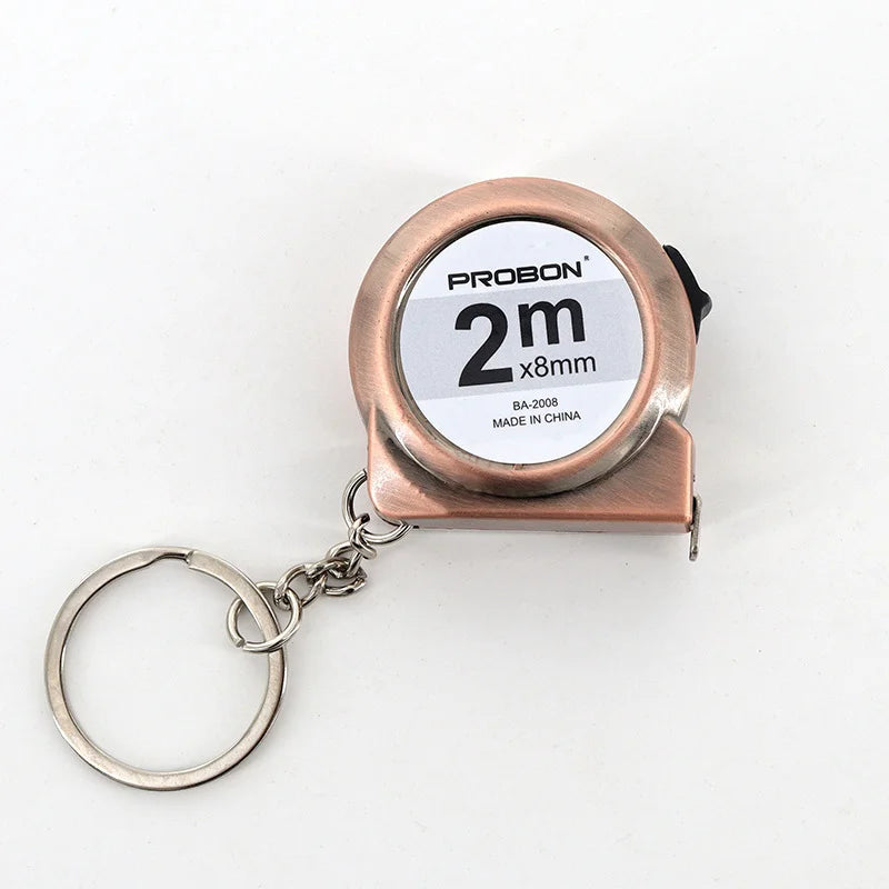 Mini Tape Measure 2m Retractable Portable Keychain Design Mild Steel Small Measuring Tool for DIY Crafting Sewing Household