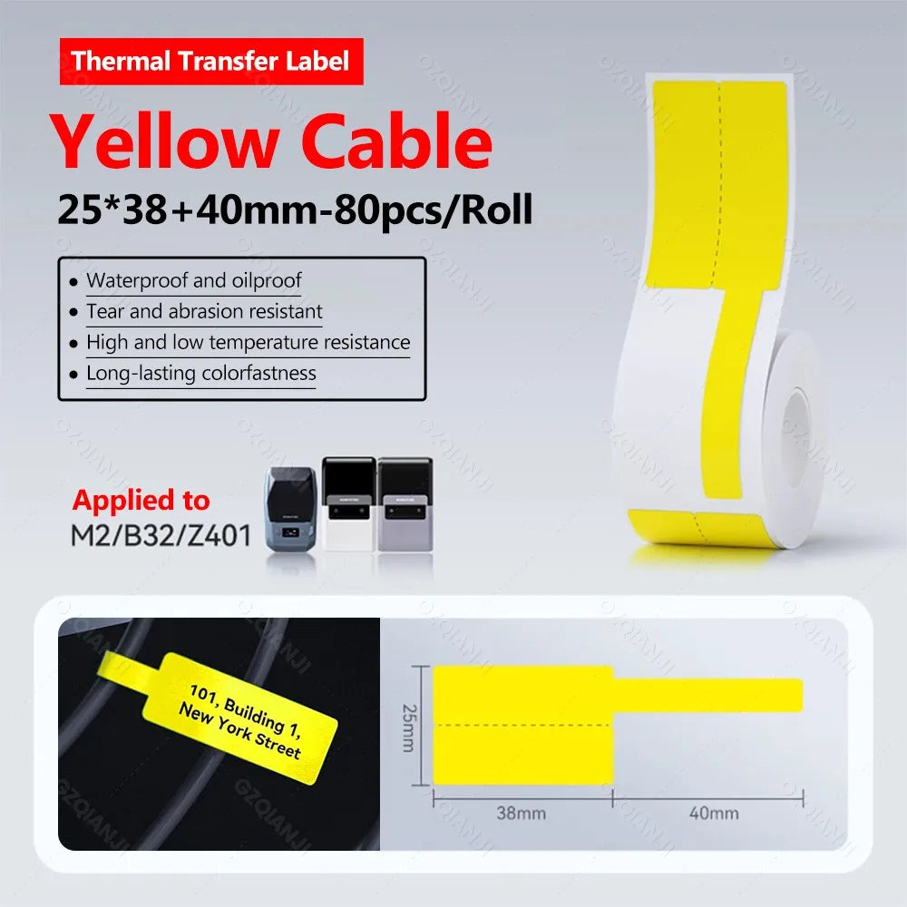 Niimbot M2 Label Printer Color Thermal Transfer Labels Sticker Paper Adhesive Network Organizer Jewelry Tag Label & Color Ribbon