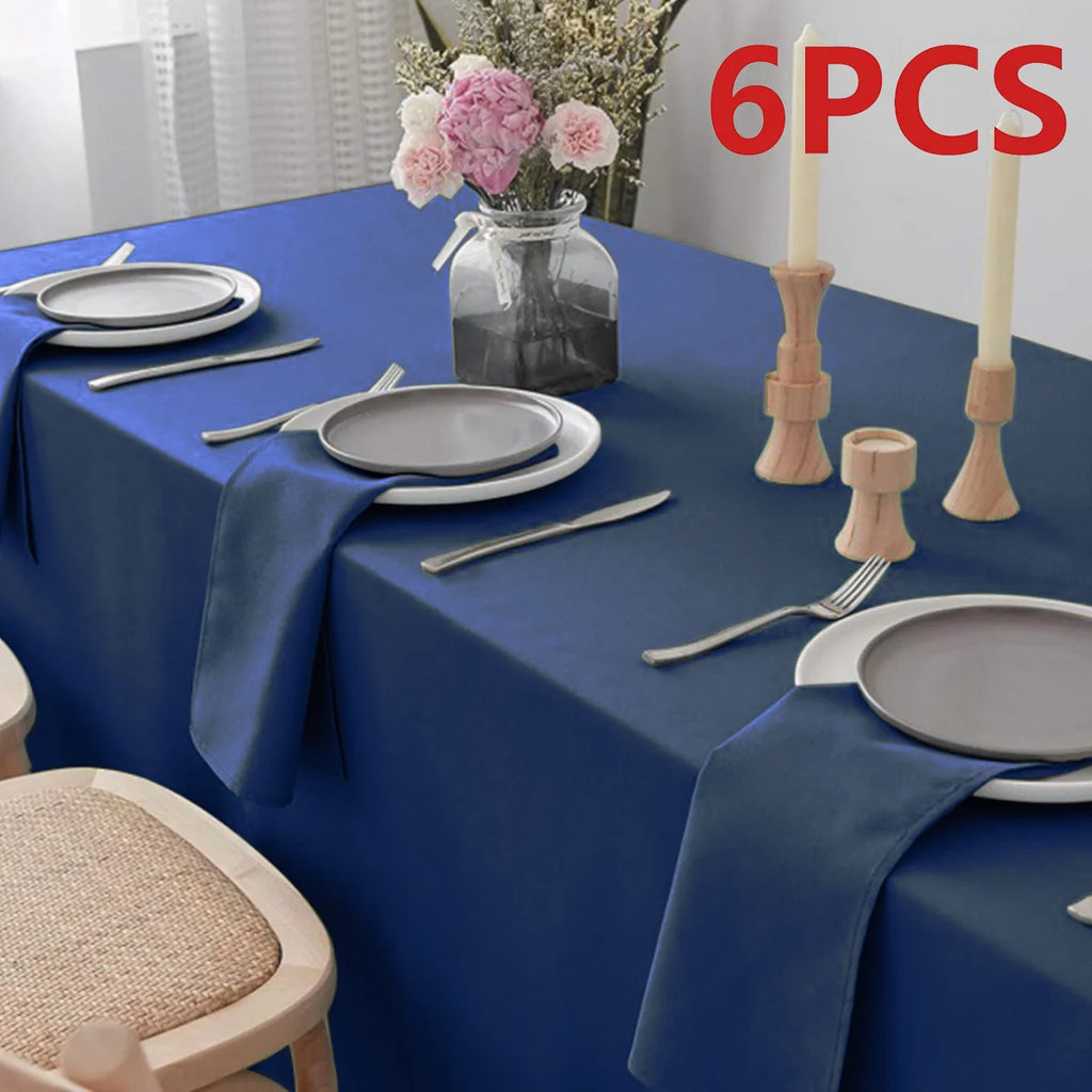 Set Of 6/12/24 40x40cm Table Cloth Napkins Durable Polyester Thicken Placemat Reusable for Kitchen Dining  Wedding Decoration