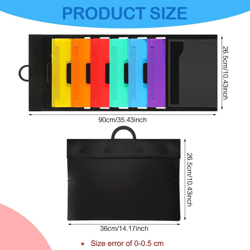 Wall-Mounted Expandable File Folder Organizer — Portable Hanging File Storage Pocket with 6 Pockets