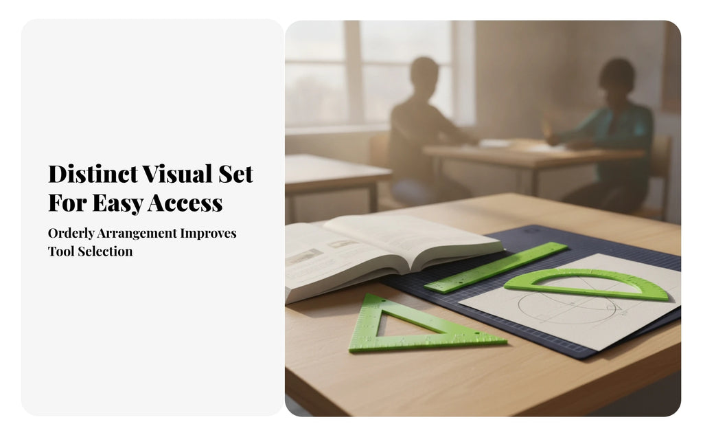 Blind Accessible Geometry Set Raised Markings Translucent Green Geometry Set