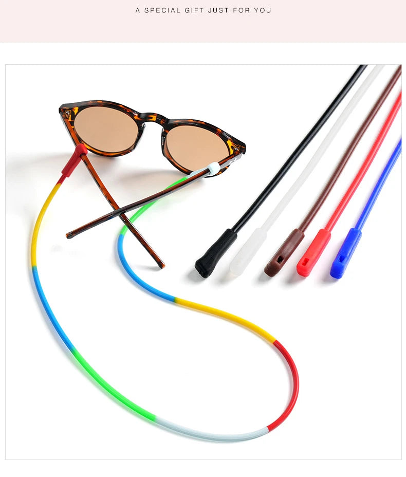 Neutral Silicone Glasses Chain Elastic Anti Slip Eyeglass Lanyard Waterproof Anti Lost Sunglasses Neck Strap Outdoor Sports