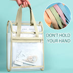 HUAJIE A4 Transparent Accordion File Folder, 13 Pockets Vertical Handheld Expanding Document Organizer for Student Subject Stora