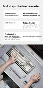 Desk Mat Waterproof PU Mouse Pad Large Mousepad Laptop Non-slip Desk Pad Keyboard Mats Mouse Mat Mouse Wrist Guard Three Pieces