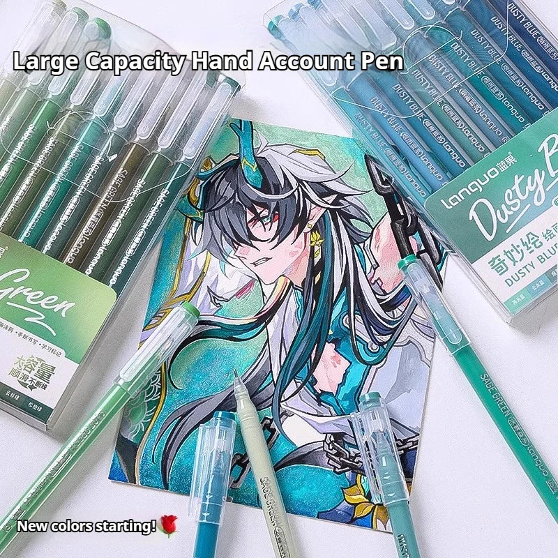 105Color Hand Account Gel Pen Languo Morandi Retro Pen Large-Capacity Color Handbook Pen For Student Painting Graffiti Writting