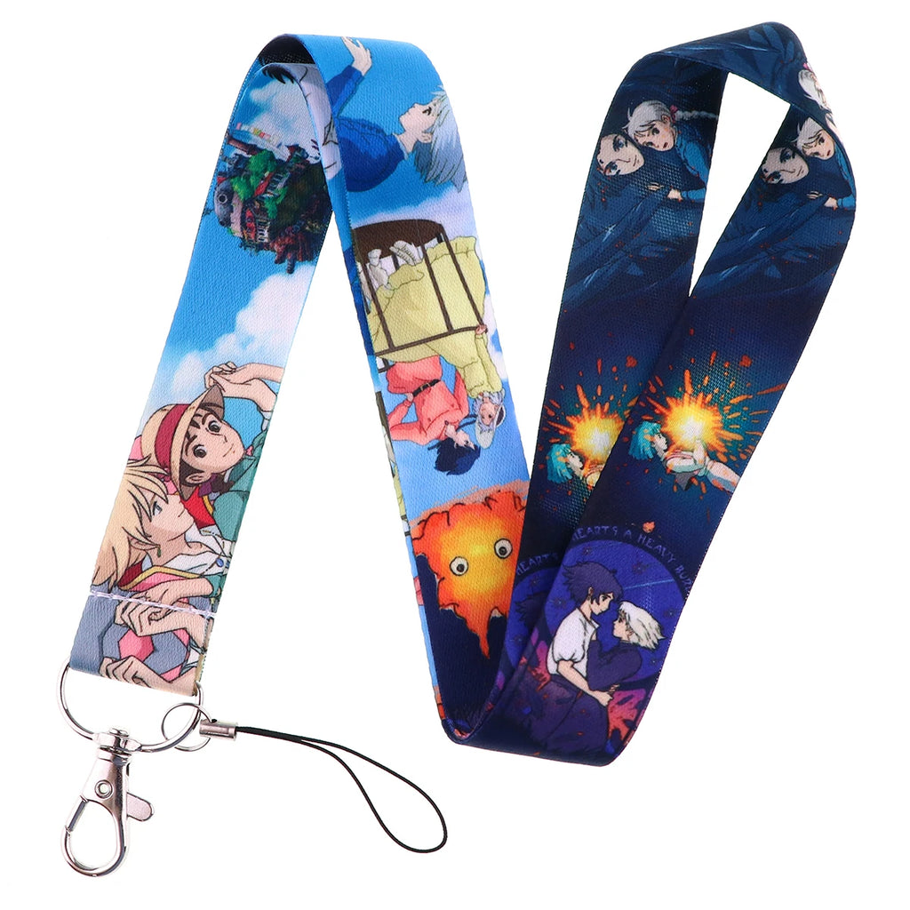 Anime Movie Lanyard Cute Cat Card Holder Neck Strap for Key ID Card Phone Straps Badge Holder Keyrings Cosplay Accessories Gifts