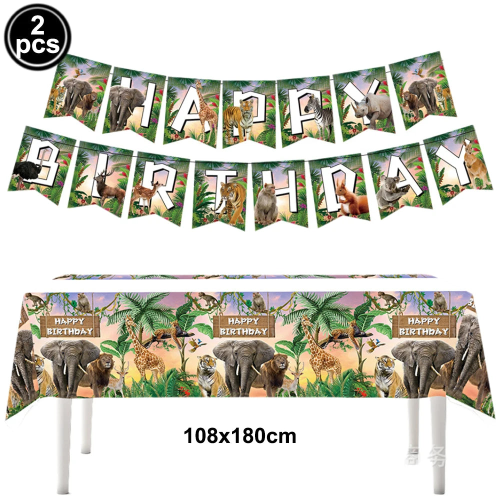 Jungle Disposable Paper Plate Napkin Cup Safari Animal Party Supplies for Baby Shower Safari Jungle Theme Birthday Decoration