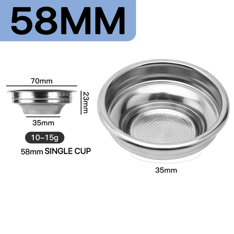 51mm 54mm 58mm Coffee Filter Basket Stainless Steel Coffee Powder Bowl Coffee Handle Bottomless Universal Coffee Powder Bowl