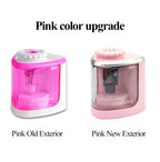 Tenwin Electric/Manual 2 in 1 Pencil Portable Sharpener Safe Student Helical Steel Blade Kids Adults Auto Pencil Sharpener 8005